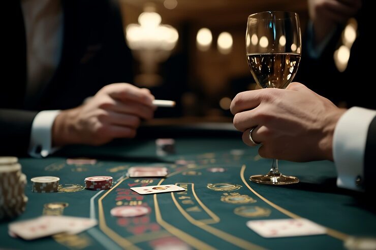 AduQ card game table on cikaslot platform showing player seats and betting interface